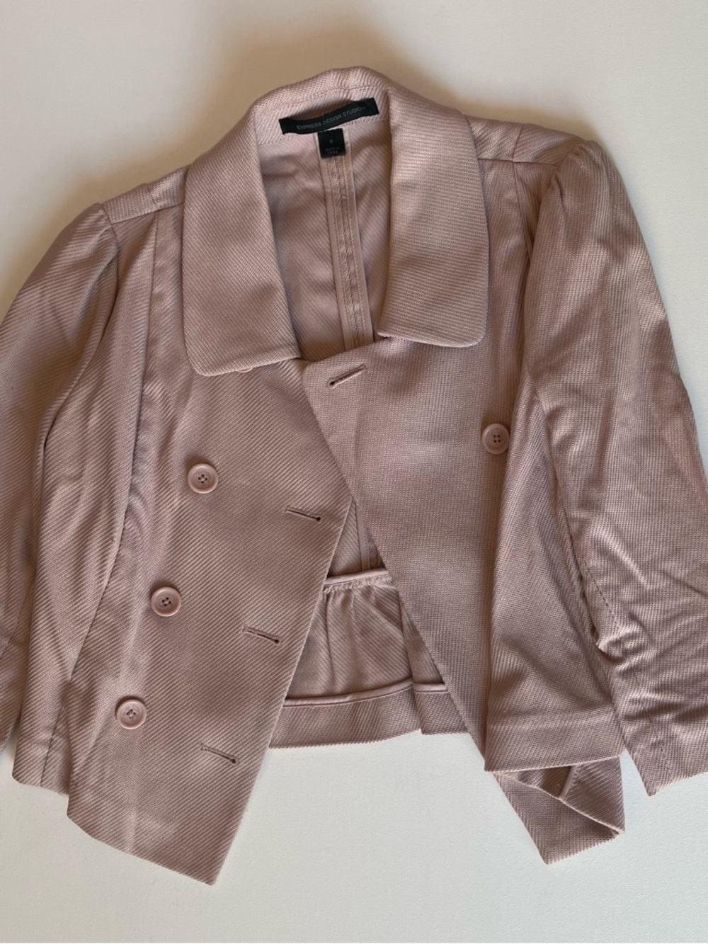 Express Women's Blush Pink Double-Breasted Blazer